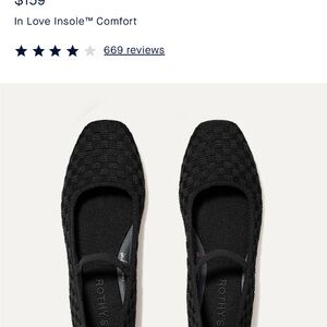 Rothy's Black Slip-On Flats with Textured Fabric